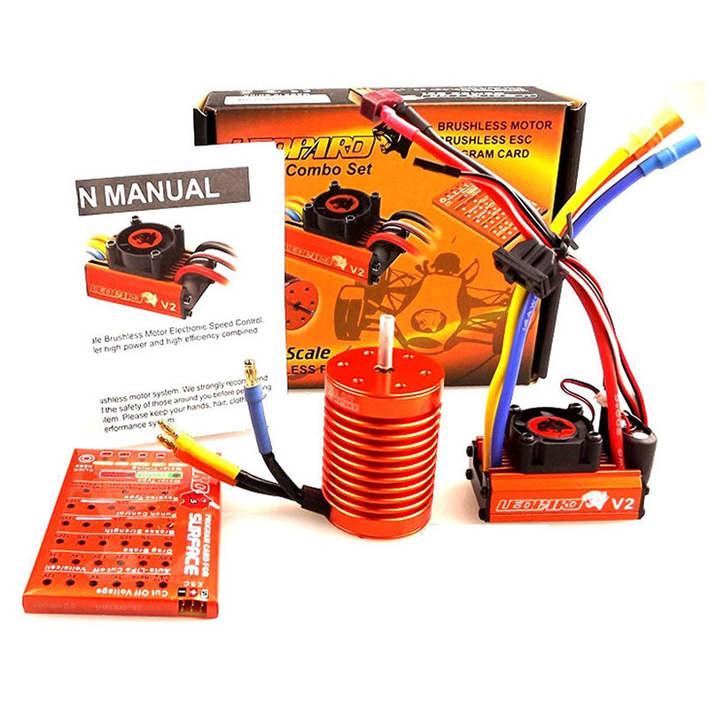 SKYRC Leopard 1/10 Combo, 60A V2 ESC with Brushless Motor, Includes Program Card
