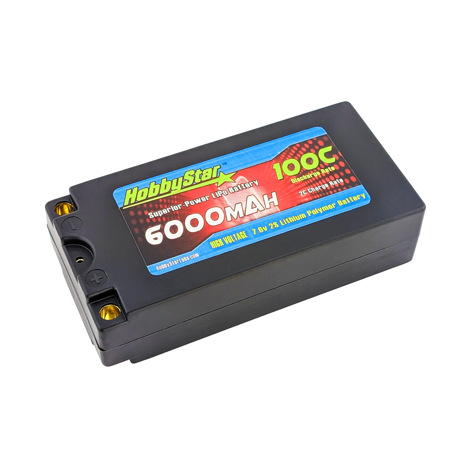 HobbyStar 6000mAh 7.6V 2S HV 100C Hardcase Shorty LiPo Battery