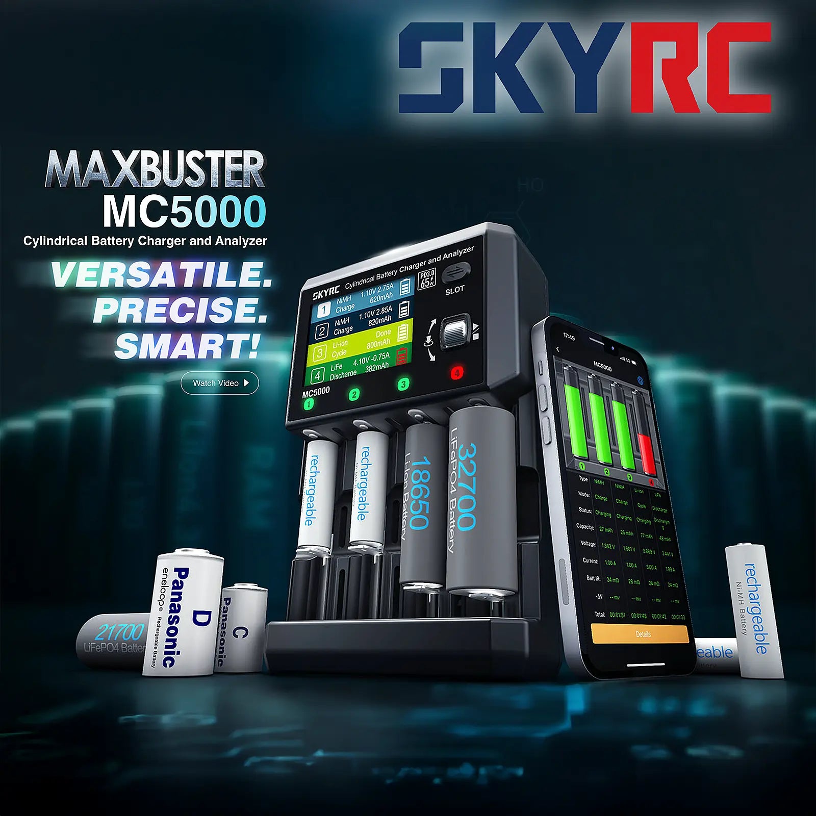 SKYRC MC5000 Cylindrical Battery Charger and Analyzer (AA/AAA SKYRC MC5000 Cylindrical Battery Charger and Analyzer (AA/AAA