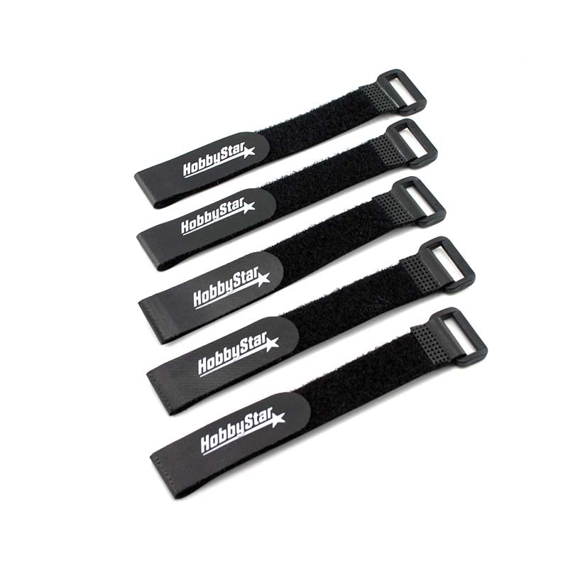 HobbyStar Rubberized Velcro Battery Straps, 20*200MM, Set of 5