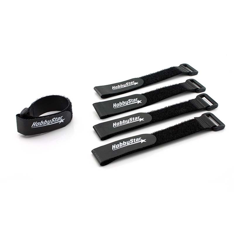 HobbyStar Rubberized Velcro Battery Straps, 20*200MM, Set of 5