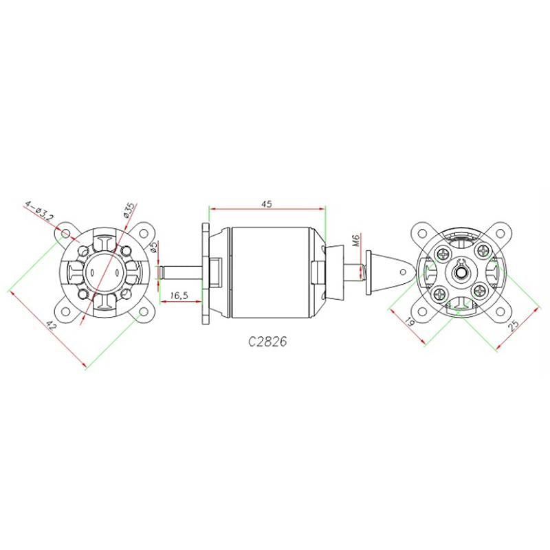 HobbyStar 2826 (3548) Brushless Outrunner Motor – RCJuice