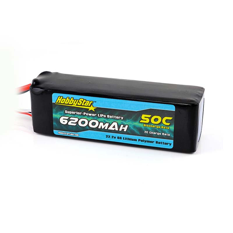 HobbyStar 6200mAh 22.2V, 6S 50C LiPo Battery