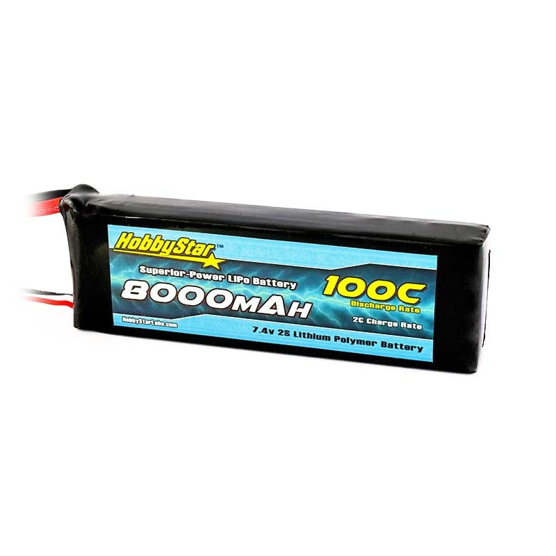 HobbyStar 8000mAh 7.4V, 2S 100C LiPo Battery
