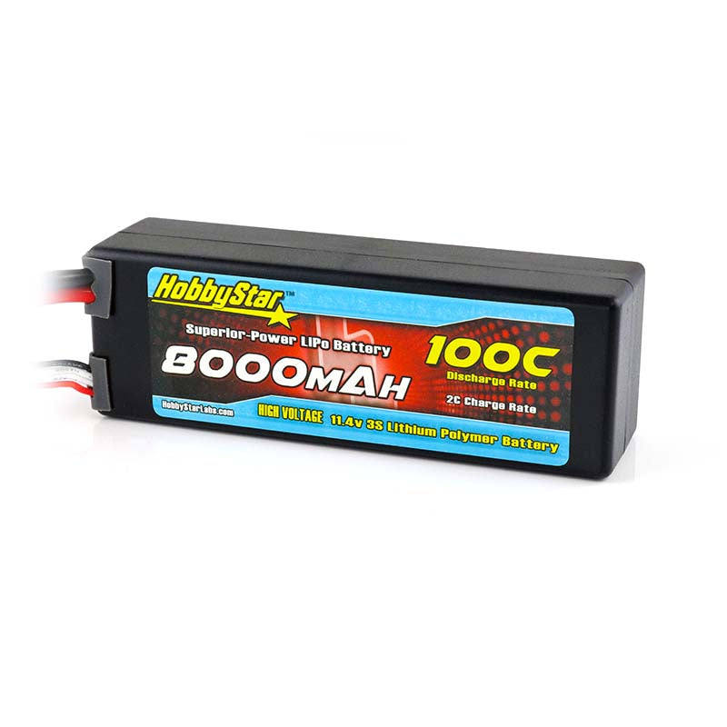 HobbyStar 8000mAh 11.4V, 3S HV 100C Hardcase LiPo Battery - XT90