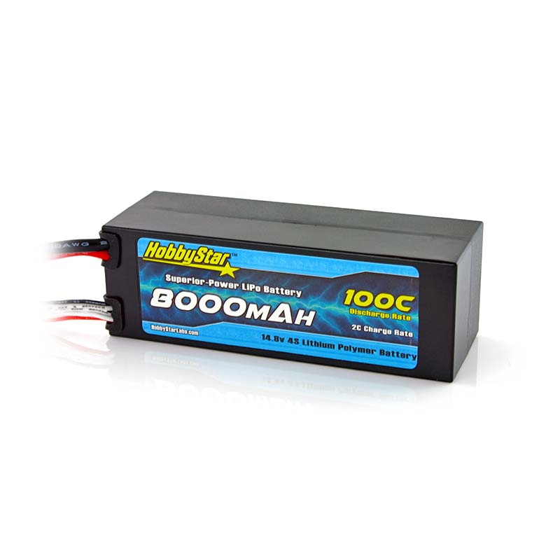 HobbyStar 8000mAh 14.8V, 4S 100C Hardcase LiPo Battery