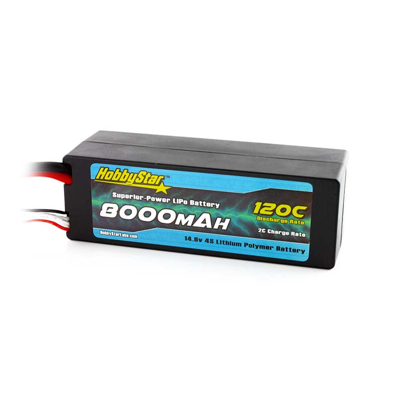 HobbyStar 8000mAh 14.8V, 4S 120C Hardcase LiPo Battery, Low IR