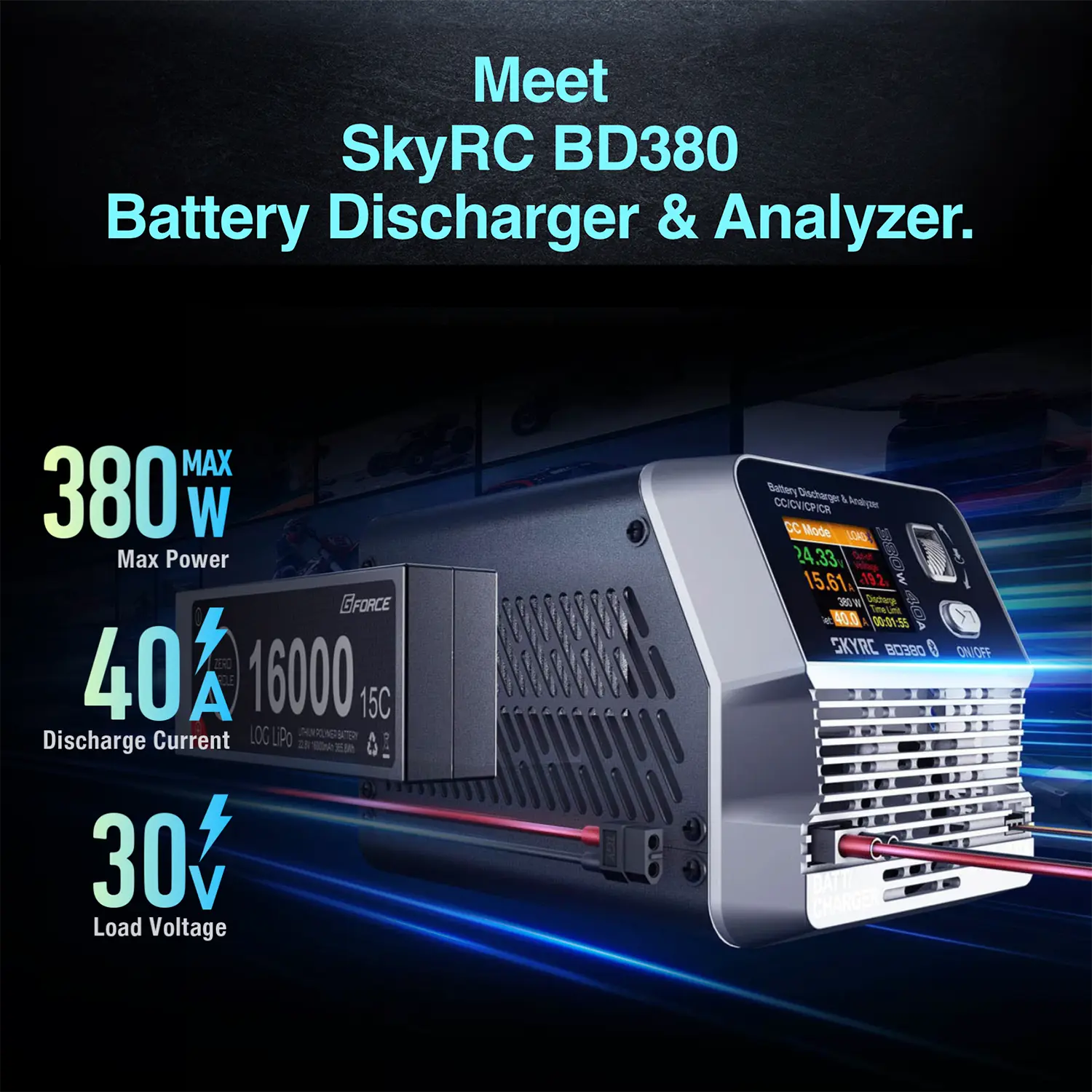 SKYRC BD380 380W Battery Discharger with Real-Time Data